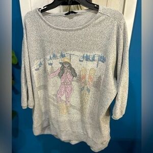 Vintage Ski Scene Sweater woman’s size 2XL